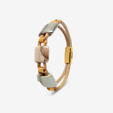 Bracelet in Natural Cork with Ceramic and Gold Beads